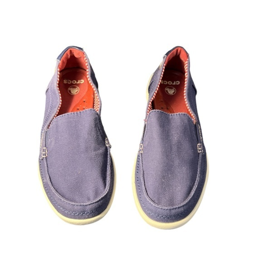 Crocs Women's Walu Canvas‎ Loafers Blue Slip On Shoes Size 6